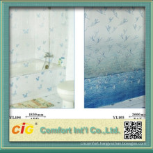Bathroom Plastic Curtain With Print Pattern
